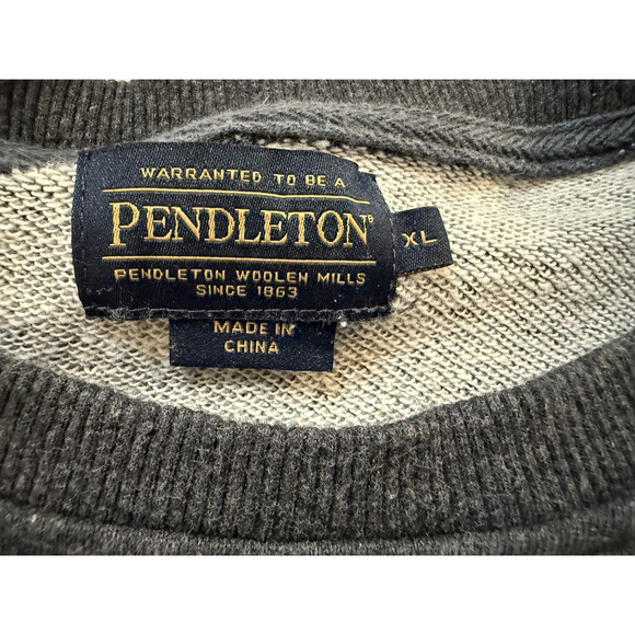 Pendleton Sweatshirt Mens XL Gray Crewneck Let'er Buck Whisky Boxy Western - Picture 3 of 6